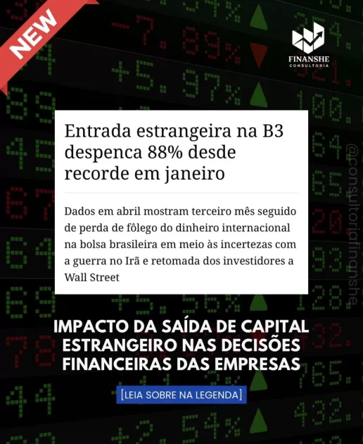 A entrada de capital estrangeiro na B3 registrou uma queda expressiva.