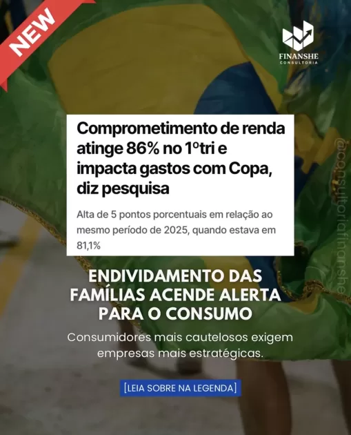 Endividamento das famílias acende alerta para consumo.