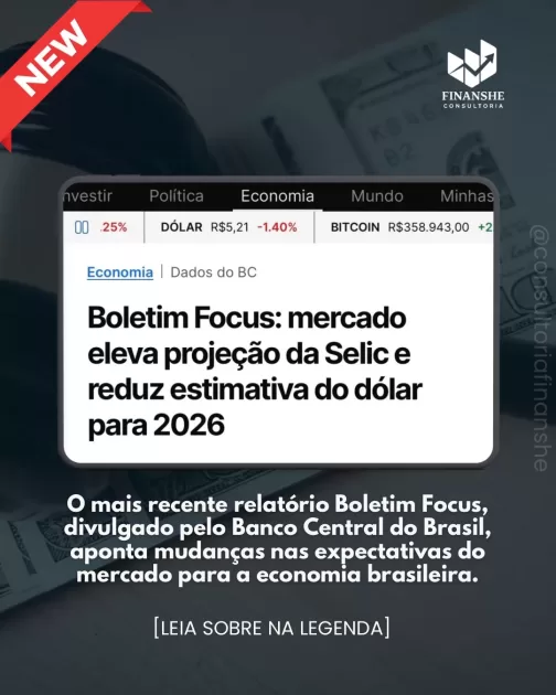 Mercado eleva projeção da Selic e reduz estimativa do dólar para 2026